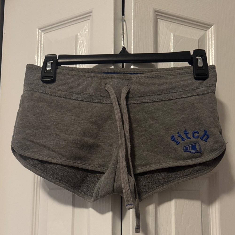 abercrombie kids Gray Fleece Athletic Shorts with Blue Logo